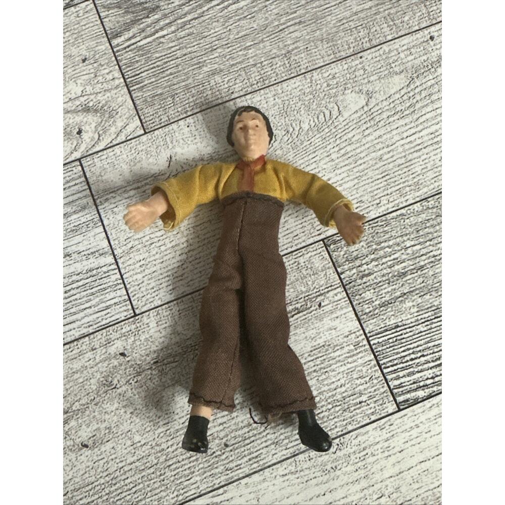 Vintage Dollhouse Dad Cloth and Rubber FATHER 4" (3/4 scale) BENDY